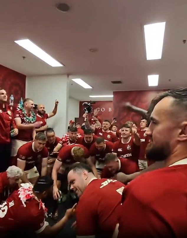When players returned to the dressing room the drinking and signing continued to go on