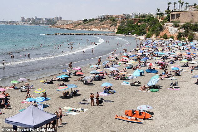 Playa de Cabo Roig, a very popular beach with Irish people on the Costa Blanca