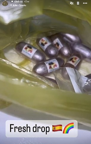 Smyth's Instagram page selling poppers