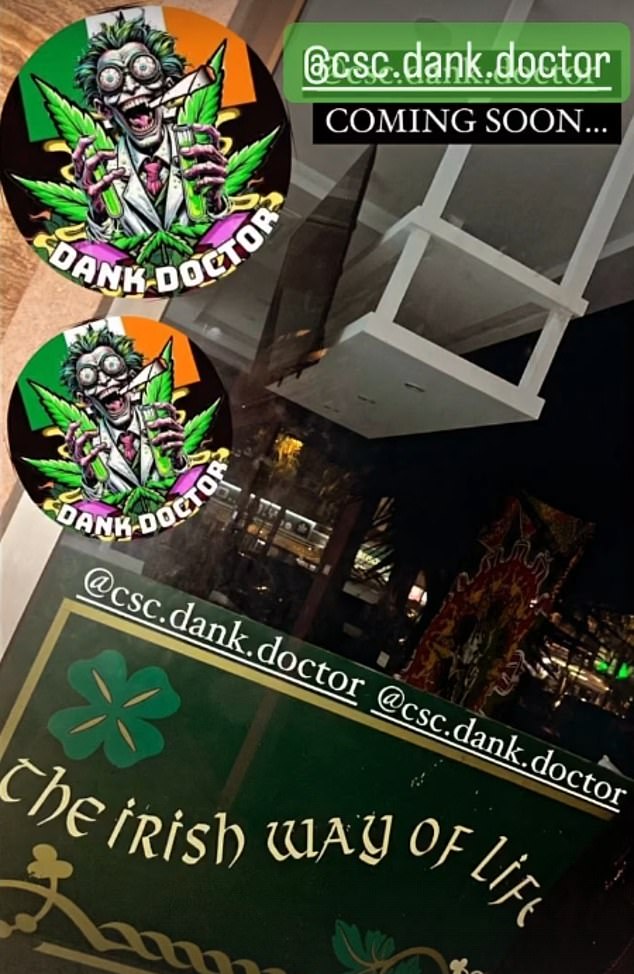 JoSmyth's Instagram page selling cannabis
