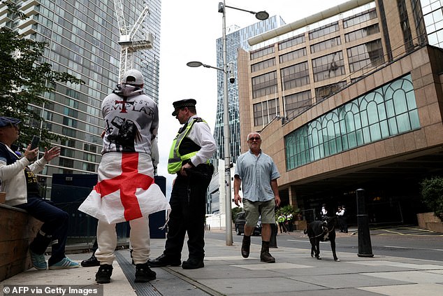 There were early signs of a protest taking place at the Britannia Hotel in Canary Wharf today too