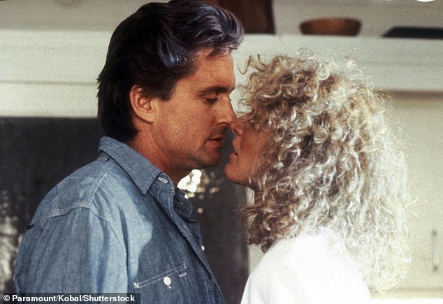 The peak of his stardom came in the 1980s and 1990s when he starred in two of the best-known erotic thrillers of the era, beginning with Fatal Attraction with Glenn Close (pictured)