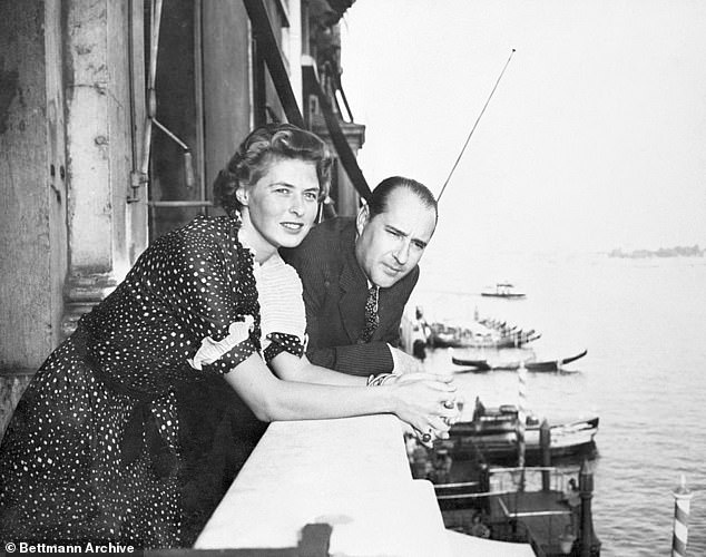 Ingrid was at the height of her Hollywood stardom when her career was torpedoed by her affair with Roberto, which started while they were making his 1950 film Stromboli; pictured 1950
