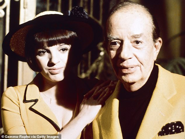 Liza won her Academy Award with her father by her side - and when her name was called, he shrieked with joy so loudly that he gave her tinnitus; Liza and Vincente are pictured in 1970