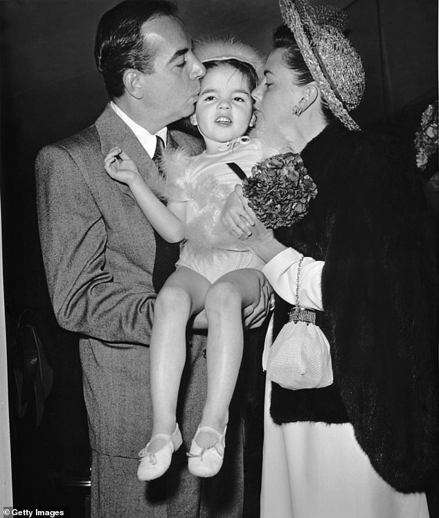 Liza often remarks that she received her 'dreams' from her father and her 'drive' from her mother during her upbringing in showbiz; Vincente, Liza and Judy pictured in 1947