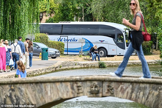 A bus passes through Bourton-on-the-Water earlier this month
