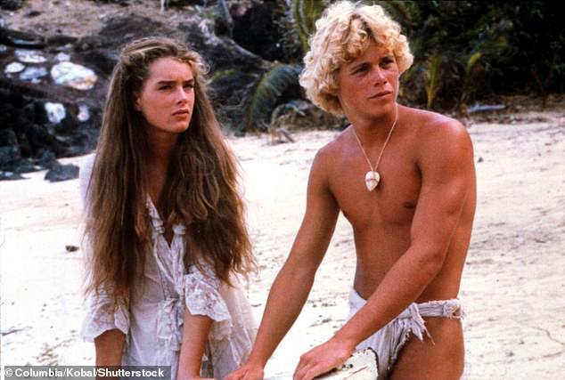 Atkins and Shields starred in 1980's Blue Lagoon (pictured) as a pair of children who are shipwrecked on a remote island