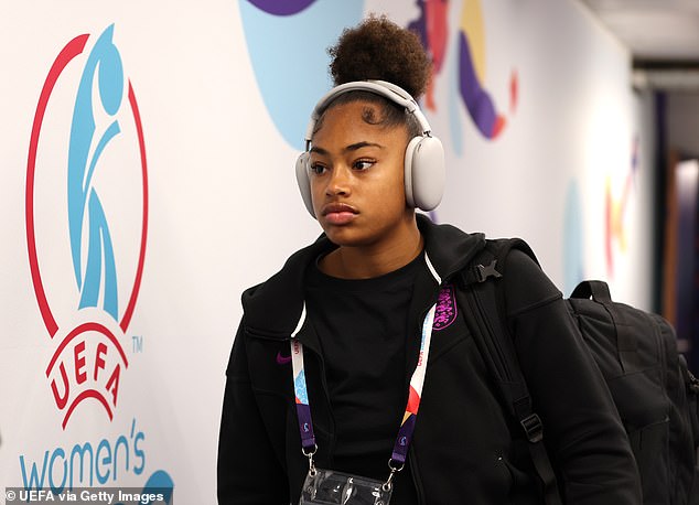 Khiara Keating of England arrives at the stadium prior to the game which has a kick off time of 5pm