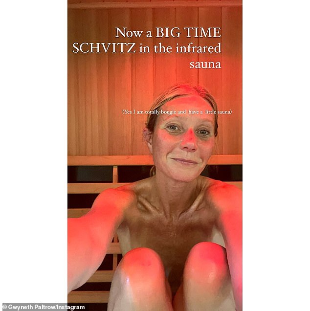 The actress as previously shared saucy naked selfies while enjoying a sauna
