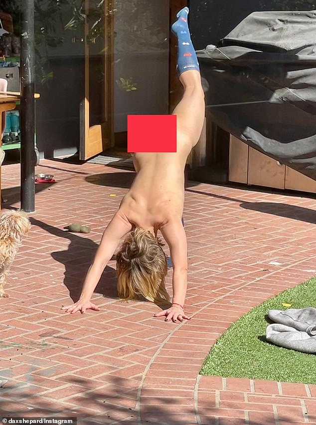 The 50-year-old actor-comedian engaged his 4.1 million Instagram followers on Tuesday as he shockingly shared a photo of Kristen, 44, doing yoga in the nude