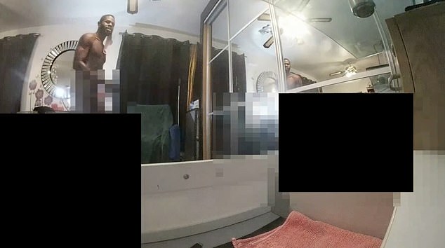 July 8: Mosquera rips off a face mask and gloves before singing and dancing naked after killing Mr Alfonso