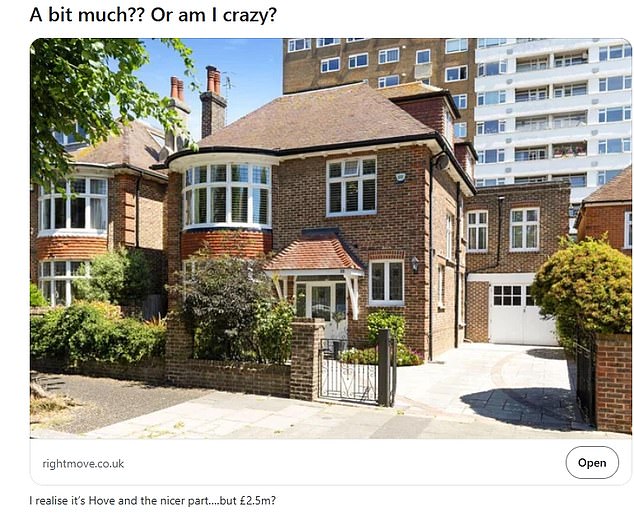 Viewers checking the online listing questioned how the 'modest' home could command such a high price