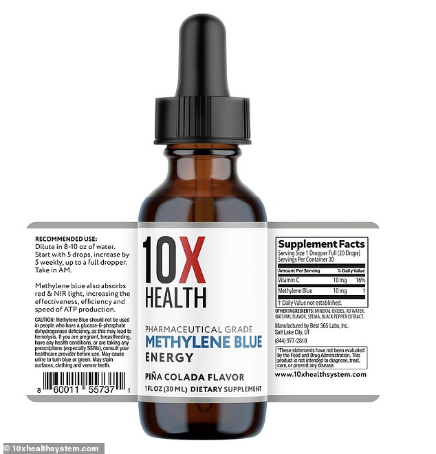 Sadie stocked up on 10X's methylene blue drops. A 30ml bottle costs $37