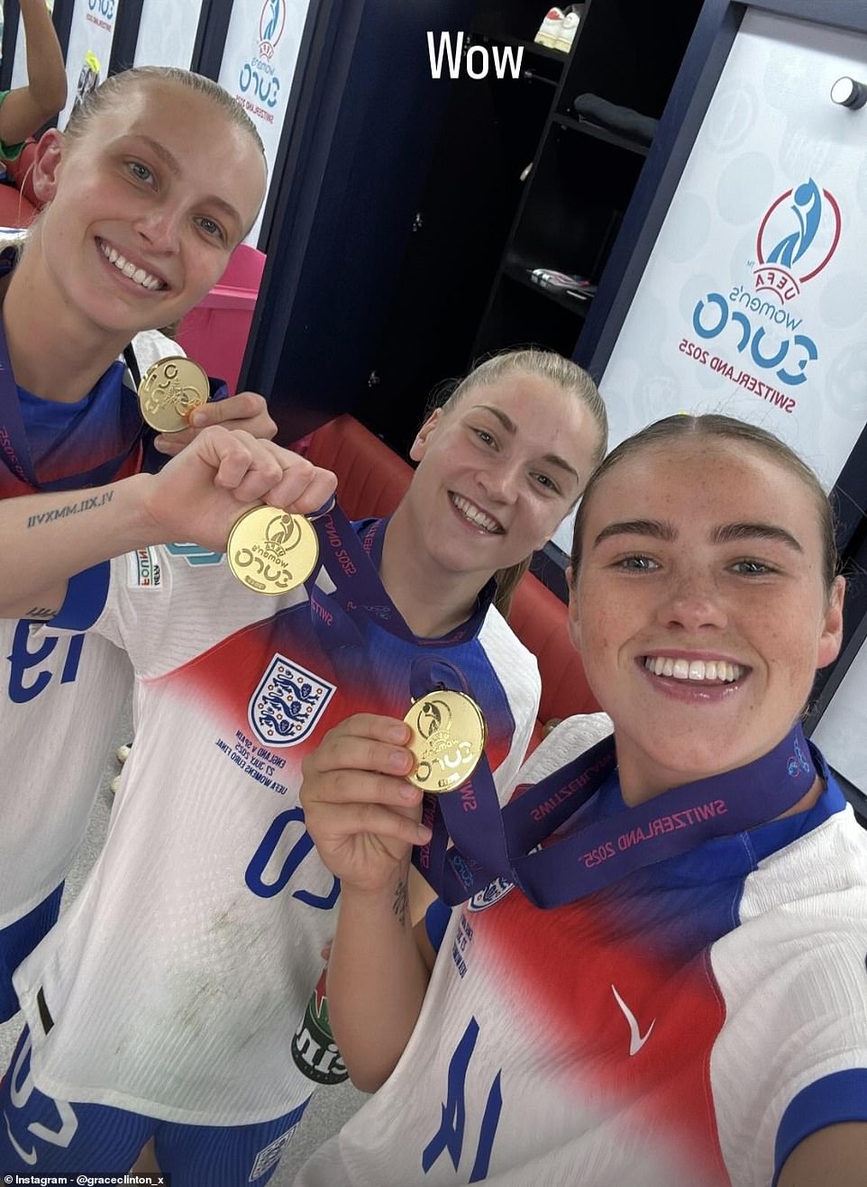 Aggie Beever-Jones (left), Jess Park (centre) and Grace Clinton (right) posed with their medals