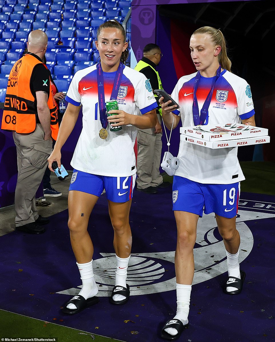 Maya Le Tissier (left) and Beever-Jones returned to the pitch in sliders long after full-time