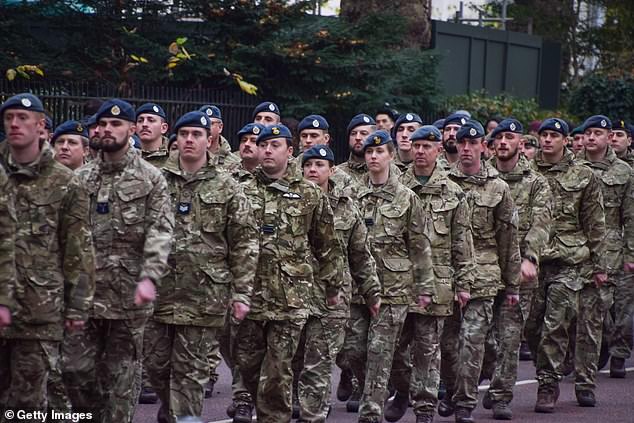 Mark Francois, the Tory Armed Forces spokesman, said he welcomes the reversal decision 'though it represents another U-turn by this Labour Government'. Pictured: Members of the UK Armed Forces during a parade in London in 2021