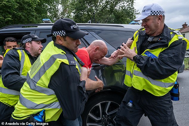 Users of X – formerly Twitter – complained they were unable to view clips of police detaining activists in the UK, with messages on-screen saying it was ‘due to local laws’