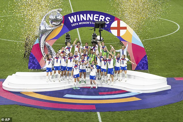 Our amazing Lionesses (pictured lifting the trophy) have fought and battled and roared – and done it all with the most extraordinary team spirit – and only gone and won the bloody Euros