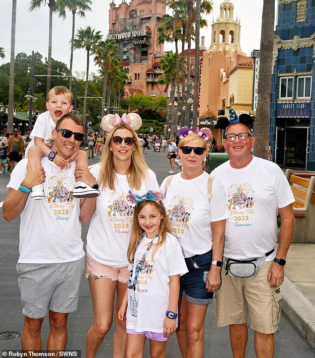 Yvonne Ford on holiday with husband Ron (right), daughter Robyn, Robyn's husband Andrew (left) and their children