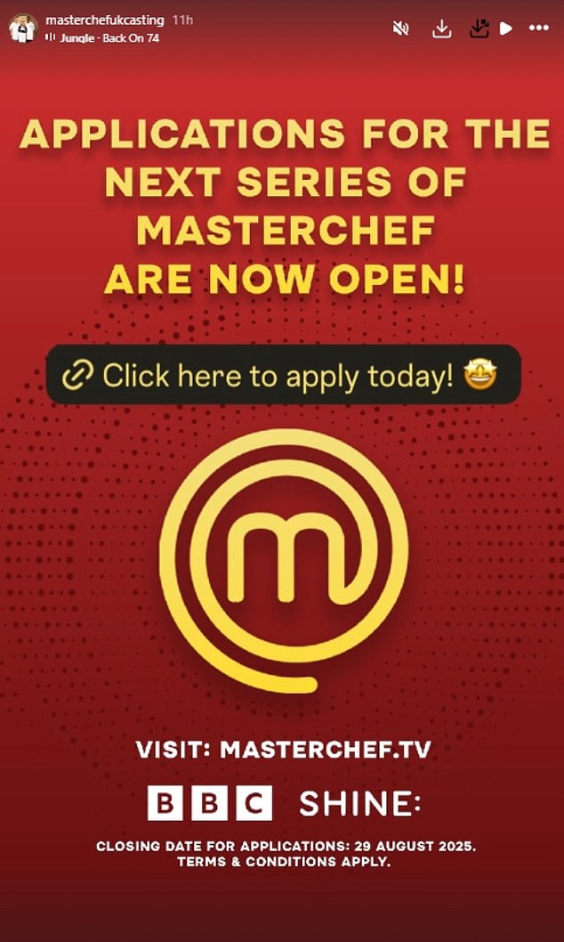 Asking cooking hopefuls to apply, production company Banijay wrote: 'For over 20 years we have been putting Britain's best food talents through their paces'