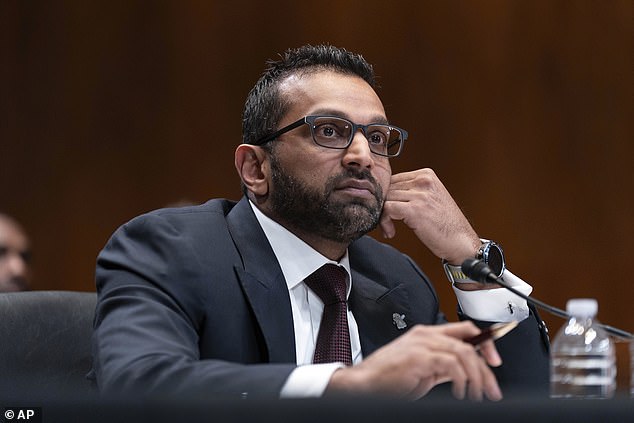 Trump has no desire to fire his handpicked Attorney General Bondi and FBI Directory Kash Patel (pictured), or Deputy Director Dan Bongino, all of whom have come under scrutiny over Epstein