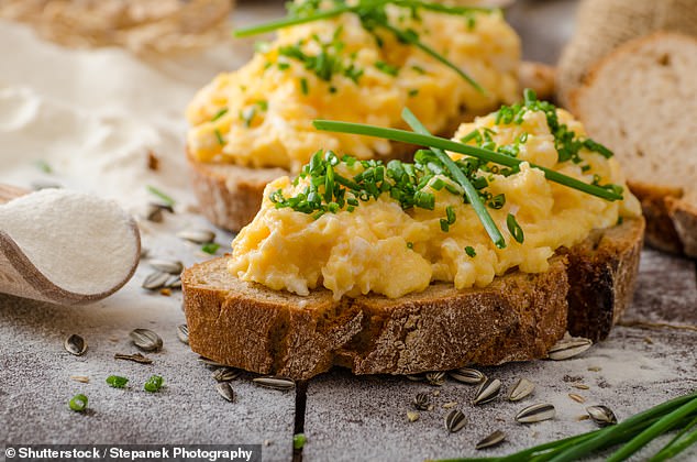 A professional chef recommended that scrambled eggs should be cooked on the stove only 'until they're homogeneous' - before removing the pan from the heat. This is because the eggs will continue cooking in the hot pan