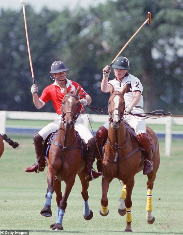 Charles and Andrew playing polo together. Royal aides have gone as far to claim that Andrew 'looked down on Charles' and 'thought he would make a much better king than his eldest brother'