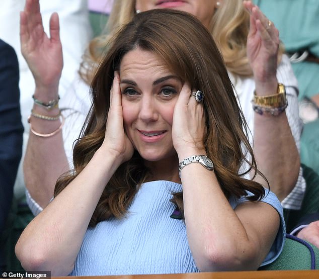 Like her daughter, the Princess of Wales was also so invested in the match in front of her that she could barely watch