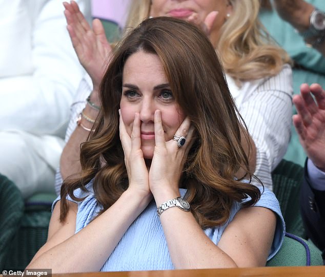 The Princess of Wales's body language was very similar during the Wimbledon men's final in 2019
