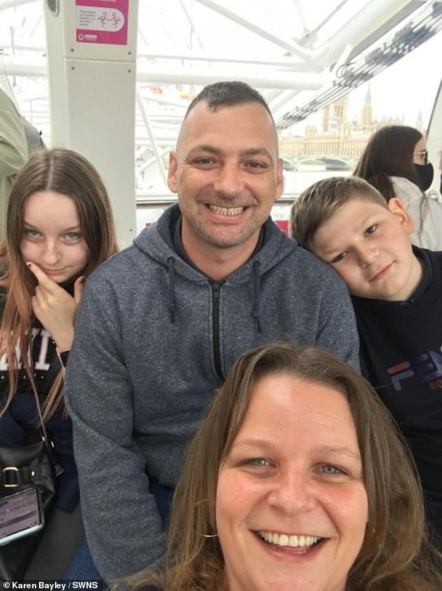 The family are now trying to raise money for a special bike, that would allow the father, seen in the picture before his stroke, to help him regain vital movement