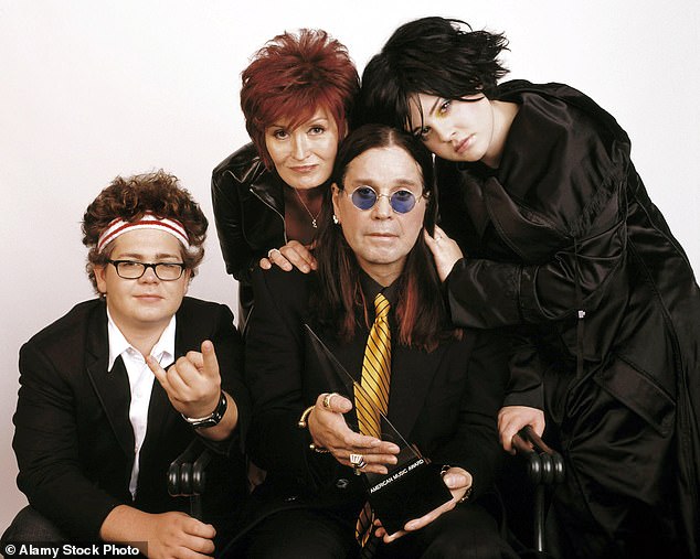 L-R: Jack Osbourne, Sharon Osbourne, Ozzy Osbourne and Kelly Osbourne in 2003 at the height of their reality TV fame in fly-on-the-wall MTV show The Osbournes