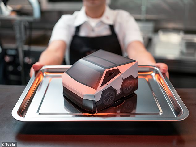 Kids can choose between a Grilled Cheese ($9), a Kids Burger ($13), or Chicken Tenders Combo ($13) - all of which are served in an adorable CyberTruck box