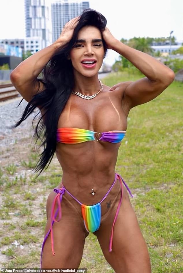 Aleira wears a corset for up to 23 hours a day - only taking it off to shower - in a bid to shrink her waist
