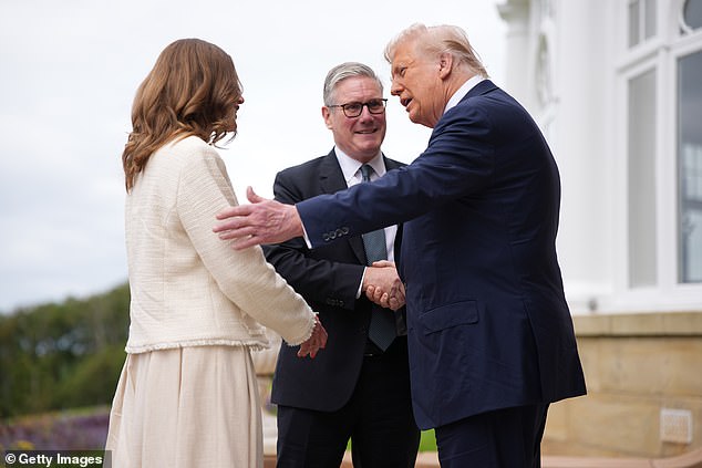 During the president's 'working holiday' in the country of his mother's birth he gave an impromptu press conference - as bagpipes played in the background.