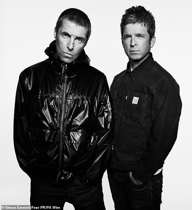 Liam and Noel in the photo released when they announced their Oasis reunion tour
