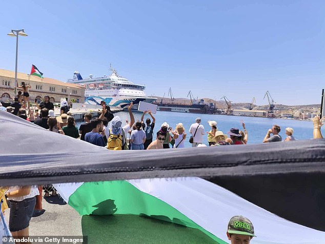 The Crown Iris was prevented from disembarking at Ermoupoli, in the Greek island of Syros