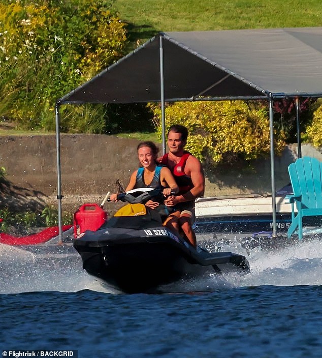 The pair were spotted on a jet ski together with the actress in the front and the mystery man holding her waist tightly in a manner that seemed more than just friendly and platonic