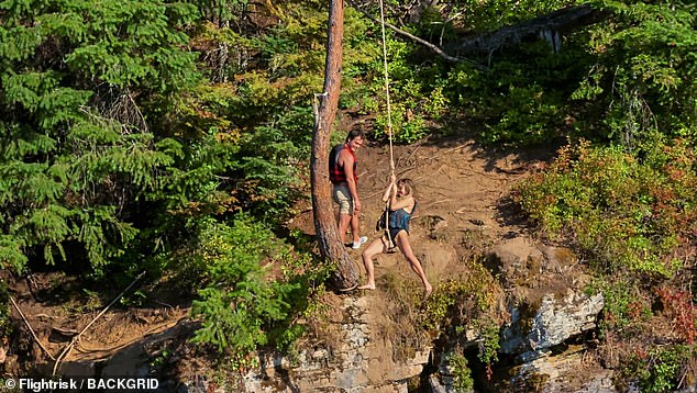 At one point, they also wandered off into a faraway corner where there was a rope swing