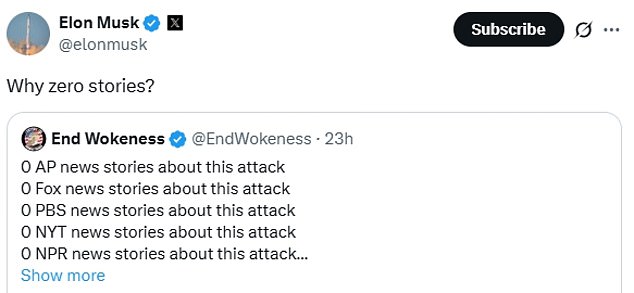Elon Musk is sounding alarms of outrage after a man and woman were beaten to the pulp by an unruly mob at an Ohio jazz festival