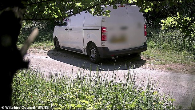 They arrived in a van with a clearly visible number plate - making them easy to trace by Wiltshire council enforcement officers