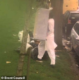Abba, of Wembley, was caught on camera dumping the trash