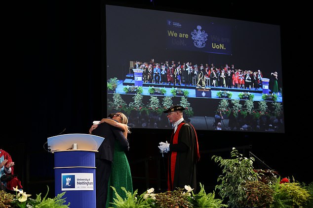A small number of Barney's closest friends from home and university also attended the ceremony this afternoon