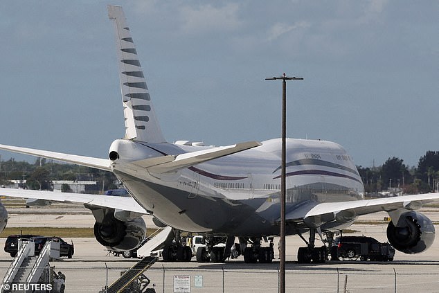President Donald Trump toured the Qatari 'flying palace' in mid-February when he was in Florida spending time at Mar-a-Lago