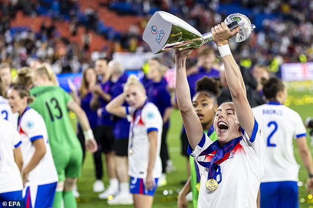 Chloe Kelly (pictured), who scored the memorable winner at Wembley in the Euro 2022 final, was the golden girl again as she emphatically fired home the decisive spot-kick