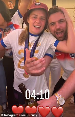Ella and teammate Lauren Hemp were up until way past 4am, enjoying the celebrations