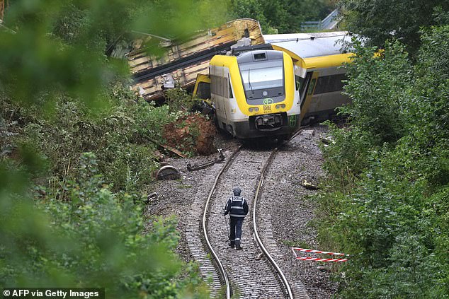 Authorities believe heavy rain caused a sewage shaft to overflow, triggering a landslide that led to the accident