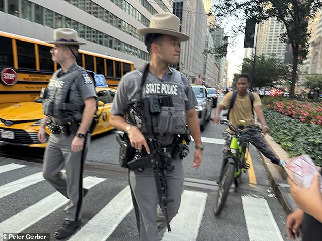 New York State Police troopers were seen responding to the scene at 365 Park Avenue