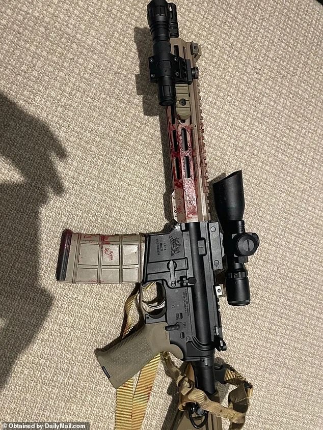 The bloodied rifle used was found lying on the carpet of the office where Tamura ended up killing himself