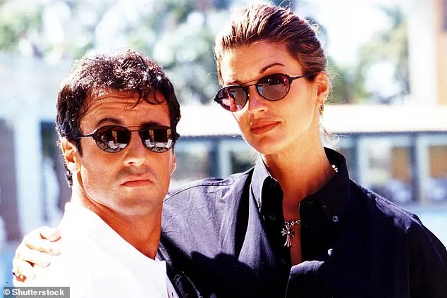 She got her very first cosmetic surgery at age 32 while dating A-list actor Sylvester Stallone; seen in 1994