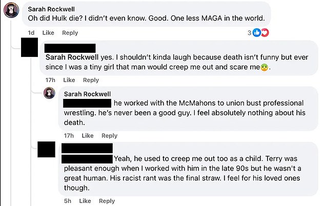 Rockwell seemingly mocked the death and claimed there was 'one less MAGA in the world'